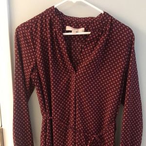 Ann Taylor LOFT maroon dress with pockets